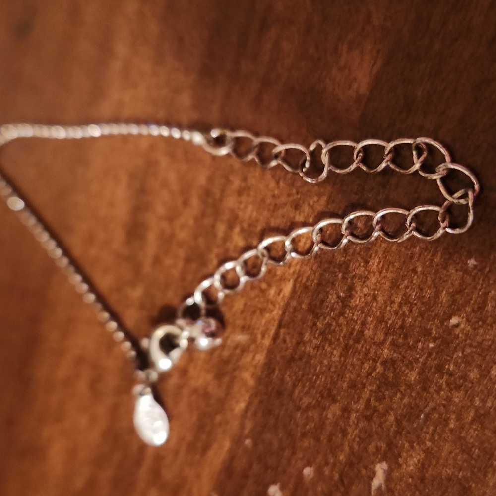 Chunky Silver Colored Cross Pendant Necklace With Glass Rhinestones - Picture 4 of 6